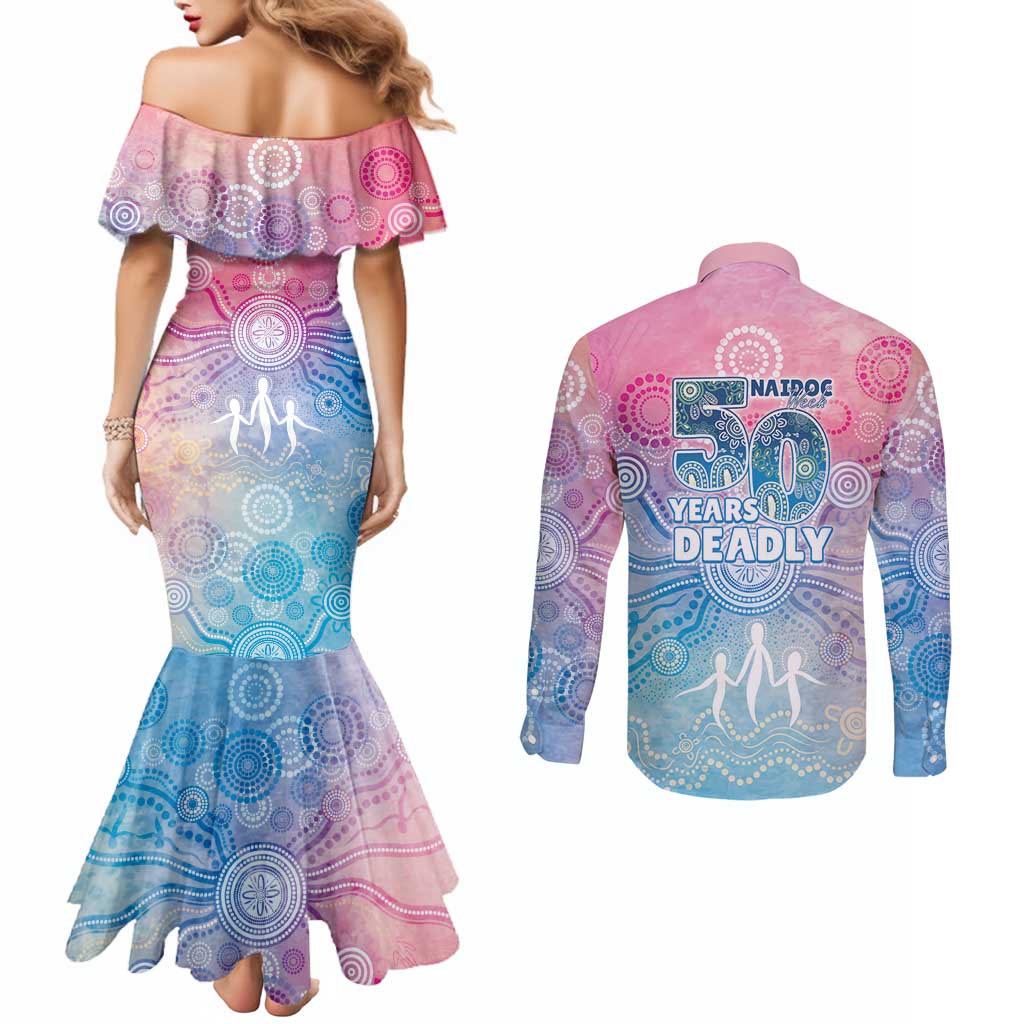 Australia NAIDOC Week 2026 50 Years Deadly Couples Matching Mermaid Dress and Long Sleeve Button Shirt Celestial Glows