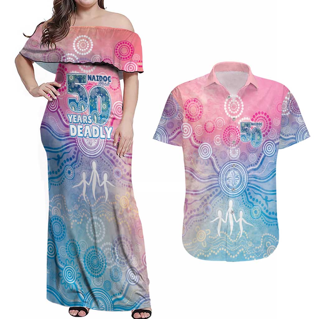 Australia NAIDOC Week 2026 50 Years Deadly Couples Matching Off Shoulder Maxi Dress and Hawaiian Shirt Celestial Glows