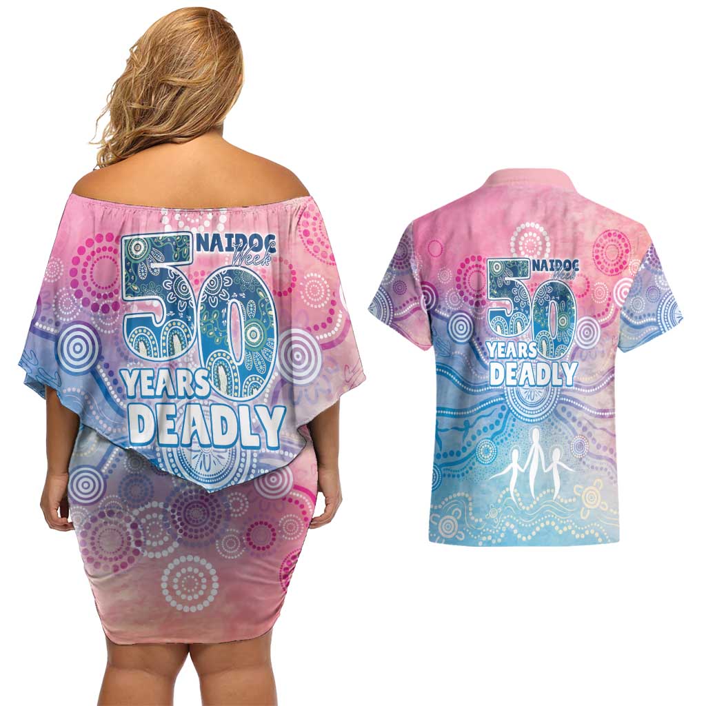 Australia NAIDOC Week 2026 50 Years Deadly Couples Matching Off Shoulder Short Dress and Hawaiian Shirt Celestial Glows