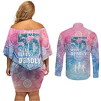Australia NAIDOC Week 2026 50 Years Deadly Couples Matching Off Shoulder Short Dress and Long Sleeve Button Shirt Celestial Glows