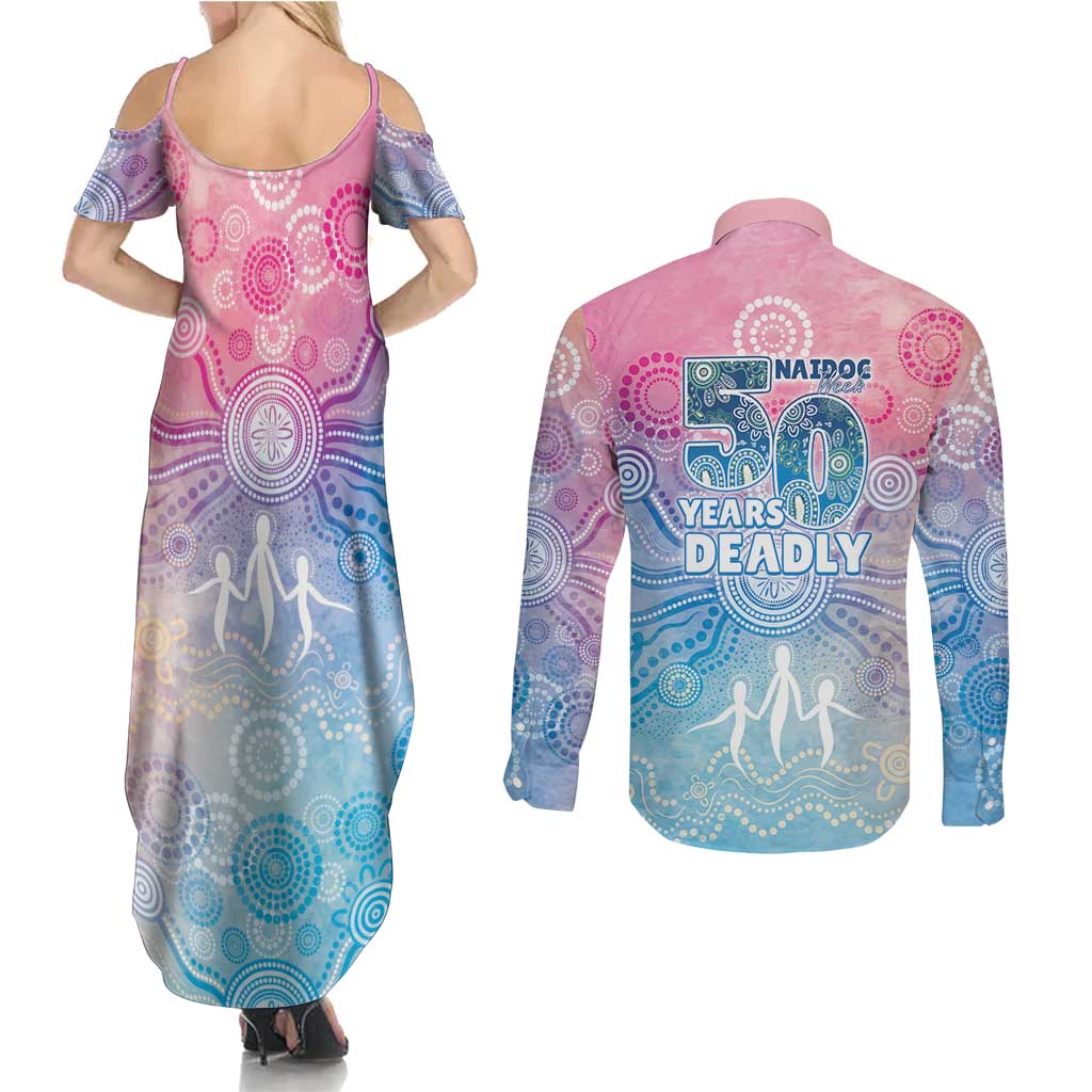 Australia NAIDOC Week 2026 50 Years Deadly Couples Matching Summer Maxi Dress and Long Sleeve Button Shirt Celestial Glows