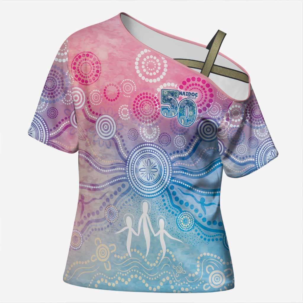 Australia NAIDOC Week 2026 50 Years Deadly Cross Shoulder Shirt Celestial Glows