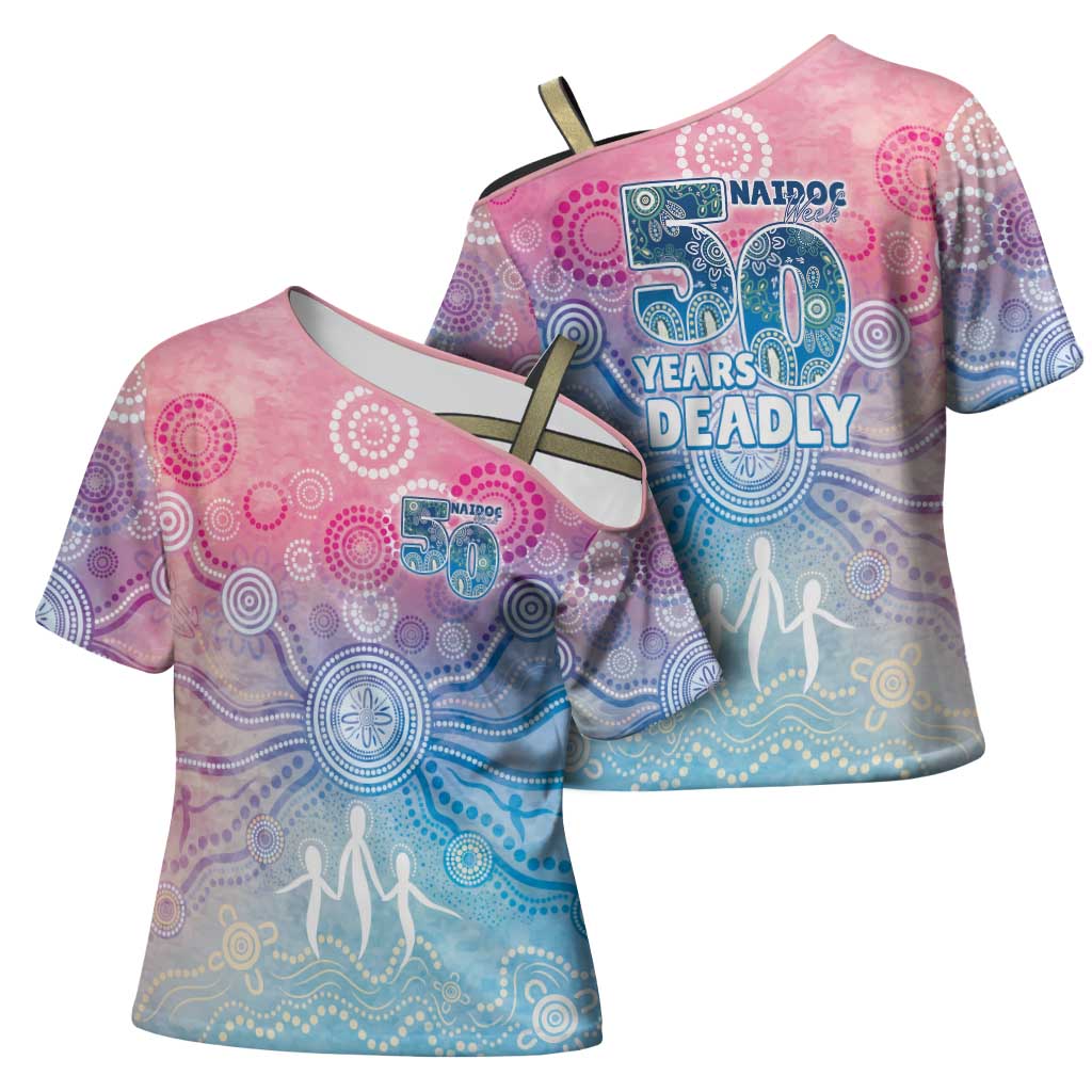 Australia NAIDOC Week 2026 50 Years Deadly Cross Shoulder Shirt Celestial Glows