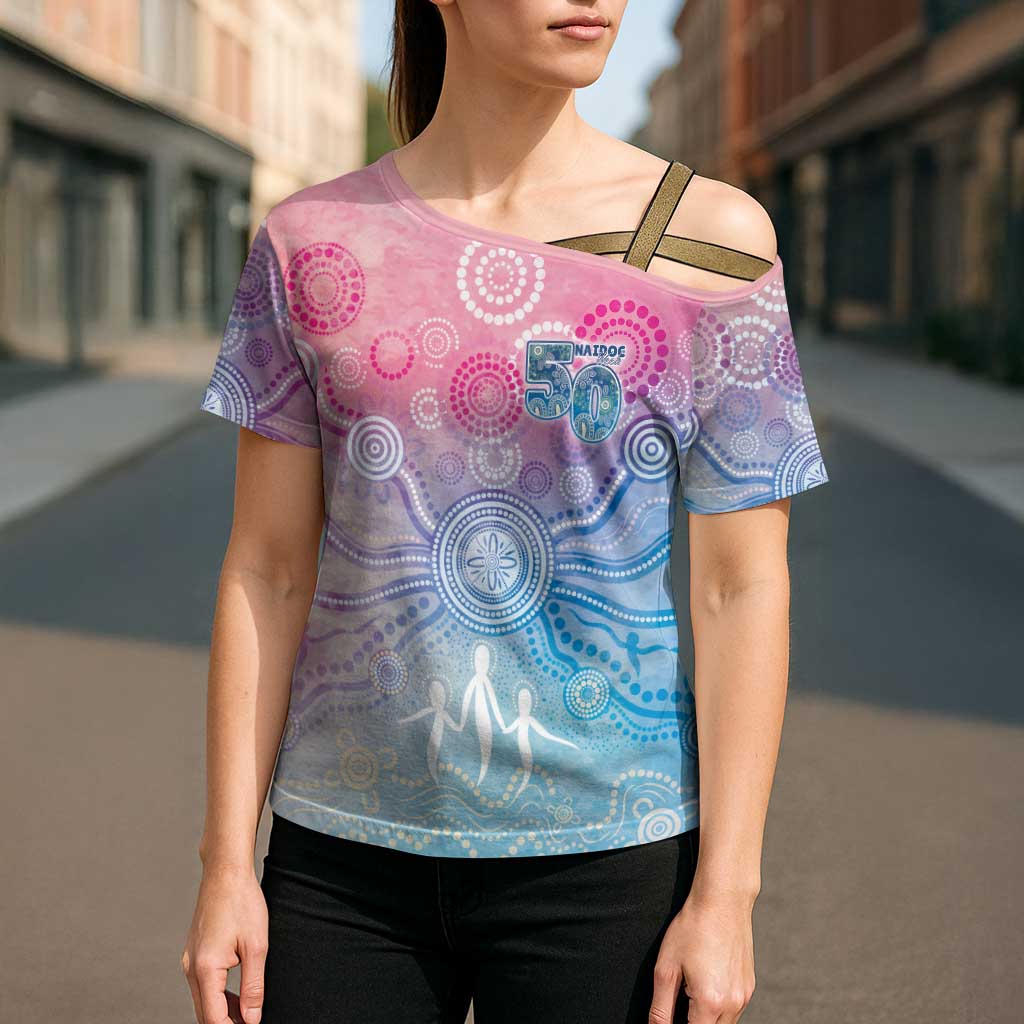 Australia NAIDOC Week 2026 50 Years Deadly Cross Shoulder Shirt Celestial Glows