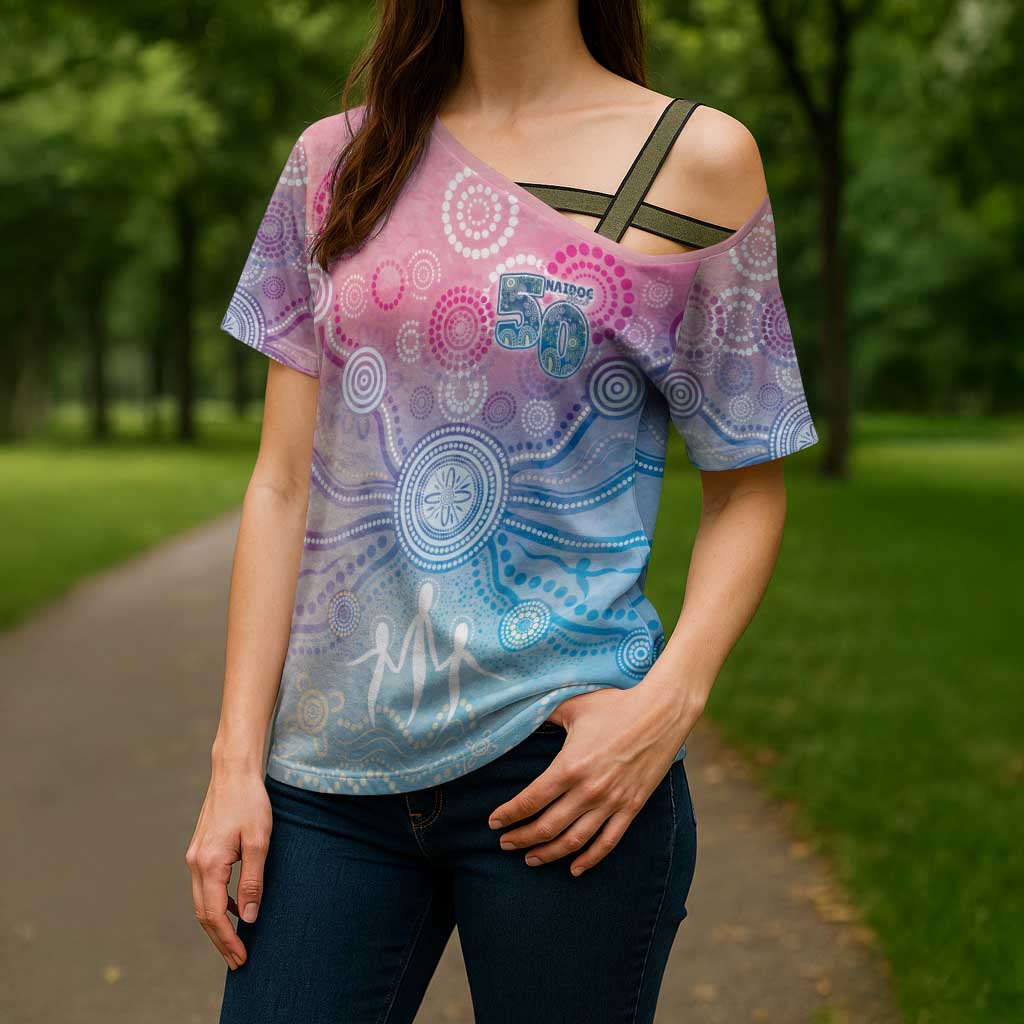 Australia NAIDOC Week 2026 50 Years Deadly Cross Shoulder Shirt Celestial Glows
