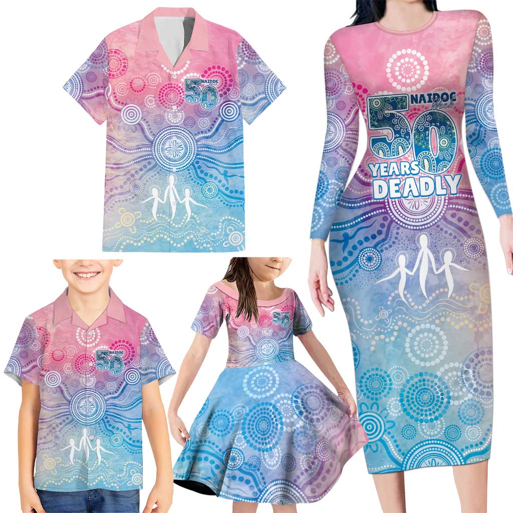 Australia NAIDOC Week 2026 50 Years Deadly Family Matching Long Sleeve Bodycon Dress and Hawaiian Shirt Celestial Glows