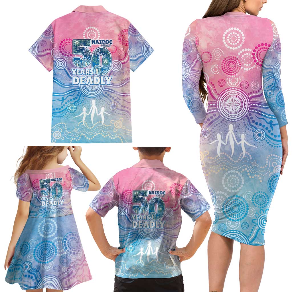 Australia NAIDOC Week 2026 50 Years Deadly Family Matching Long Sleeve Bodycon Dress and Hawaiian Shirt Celestial Glows