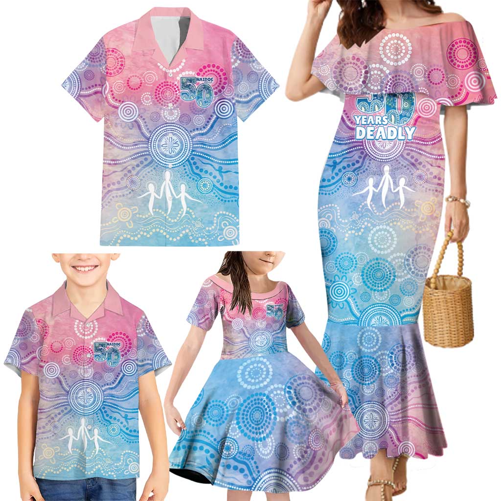 Australia NAIDOC Week 2026 50 Years Deadly Family Matching Mermaid Dress and Hawaiian Shirt Celestial Glows