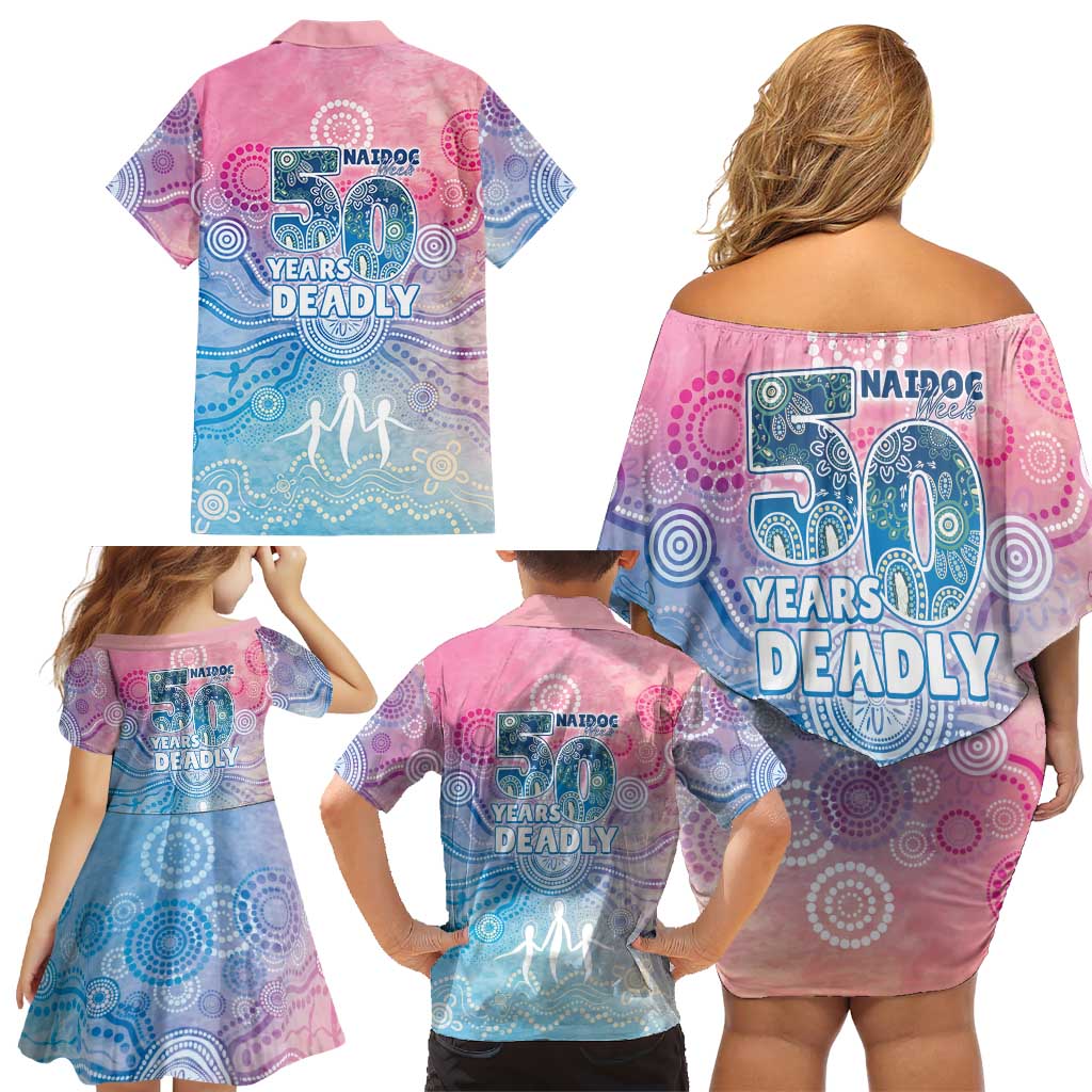 Australia NAIDOC Week 2026 50 Years Deadly Family Matching Off Shoulder Short Dress and Hawaiian Shirt Celestial Glows