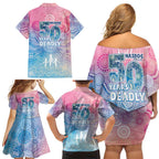 Australia NAIDOC Week 2026 50 Years Deadly Family Matching Off Shoulder Short Dress and Hawaiian Shirt Celestial Glows