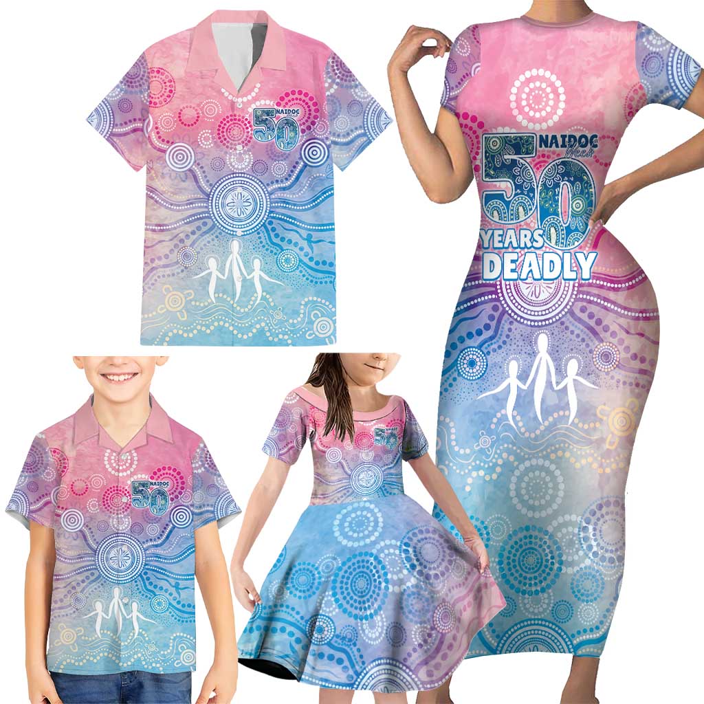 Australia NAIDOC Week 2026 50 Years Deadly Family Matching Short Sleeve Bodycon Dress and Hawaiian Shirt Celestial Glows