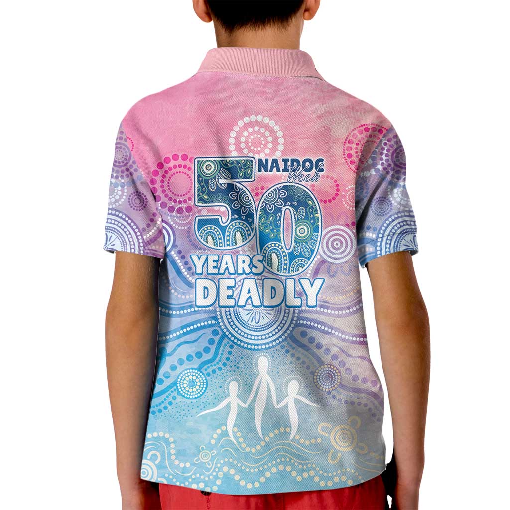 Australia NAIDOC Week 2026 50 Years Deadly Kid Polo Shirt Celestial Glows