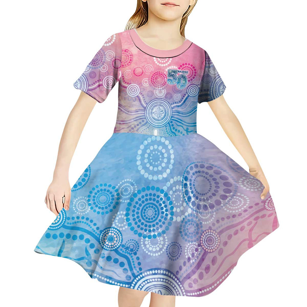 Australia NAIDOC Week 2026 50 Years Deadly Kid Short Sleeve Dress Celestial Glows