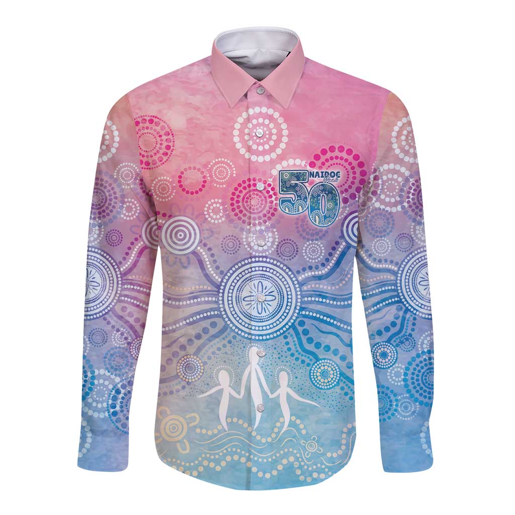 Australia NAIDOC Week 2026 50 Years Deadly Long Sleeve Button Shirt Celestial Glows