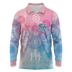 Australia NAIDOC Week 2026 50 Years Deadly Long Sleeve Polo Shirt Celestial Glows