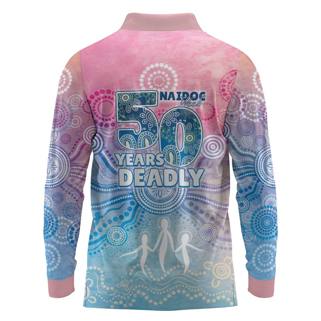 Australia NAIDOC Week 2026 50 Years Deadly Long Sleeve Polo Shirt Celestial Glows