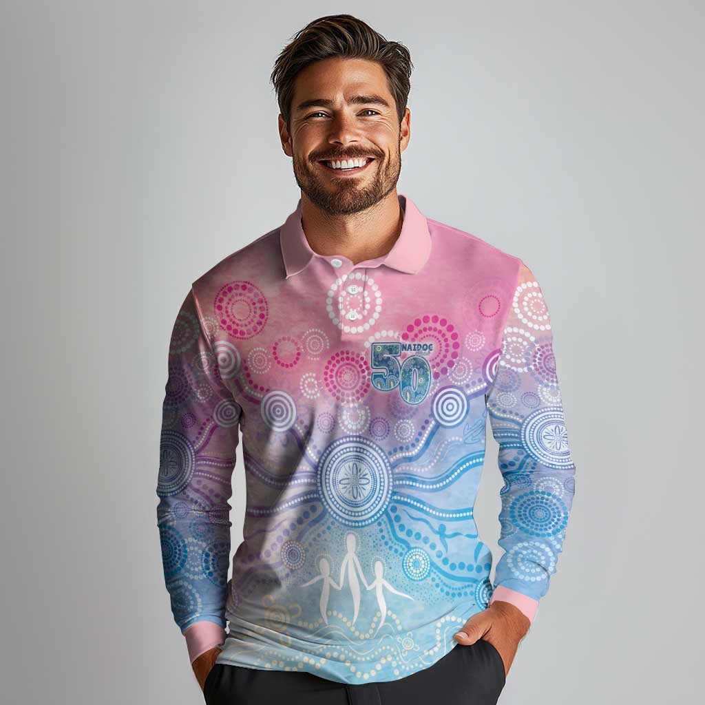 Australia NAIDOC Week 2026 50 Years Deadly Long Sleeve Polo Shirt Celestial Glows