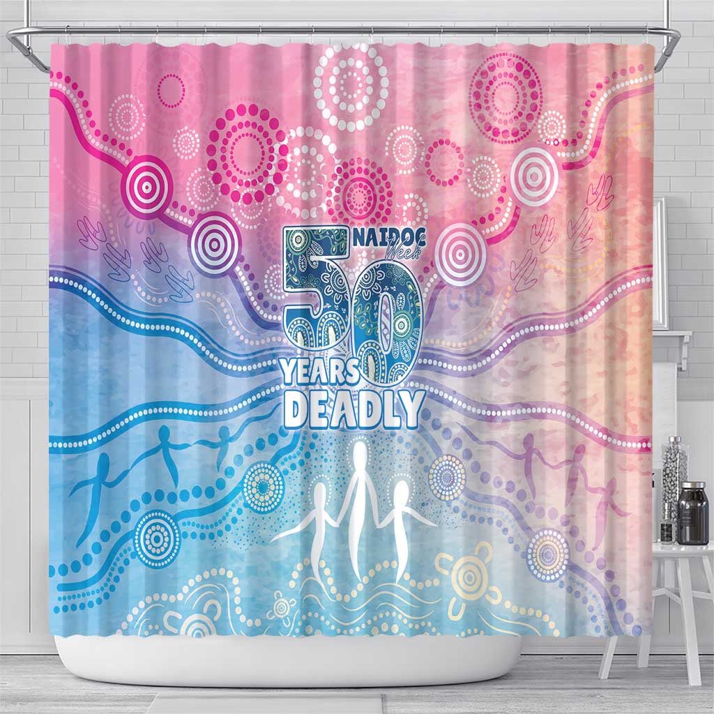 Australia NAIDOC Week 2026 50 Years Deadly Shower Curtain Celestial Glows