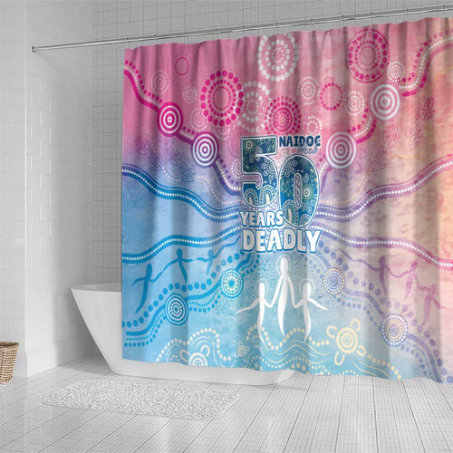 Australia NAIDOC Week 2026 50 Years Deadly Shower Curtain Celestial Glows