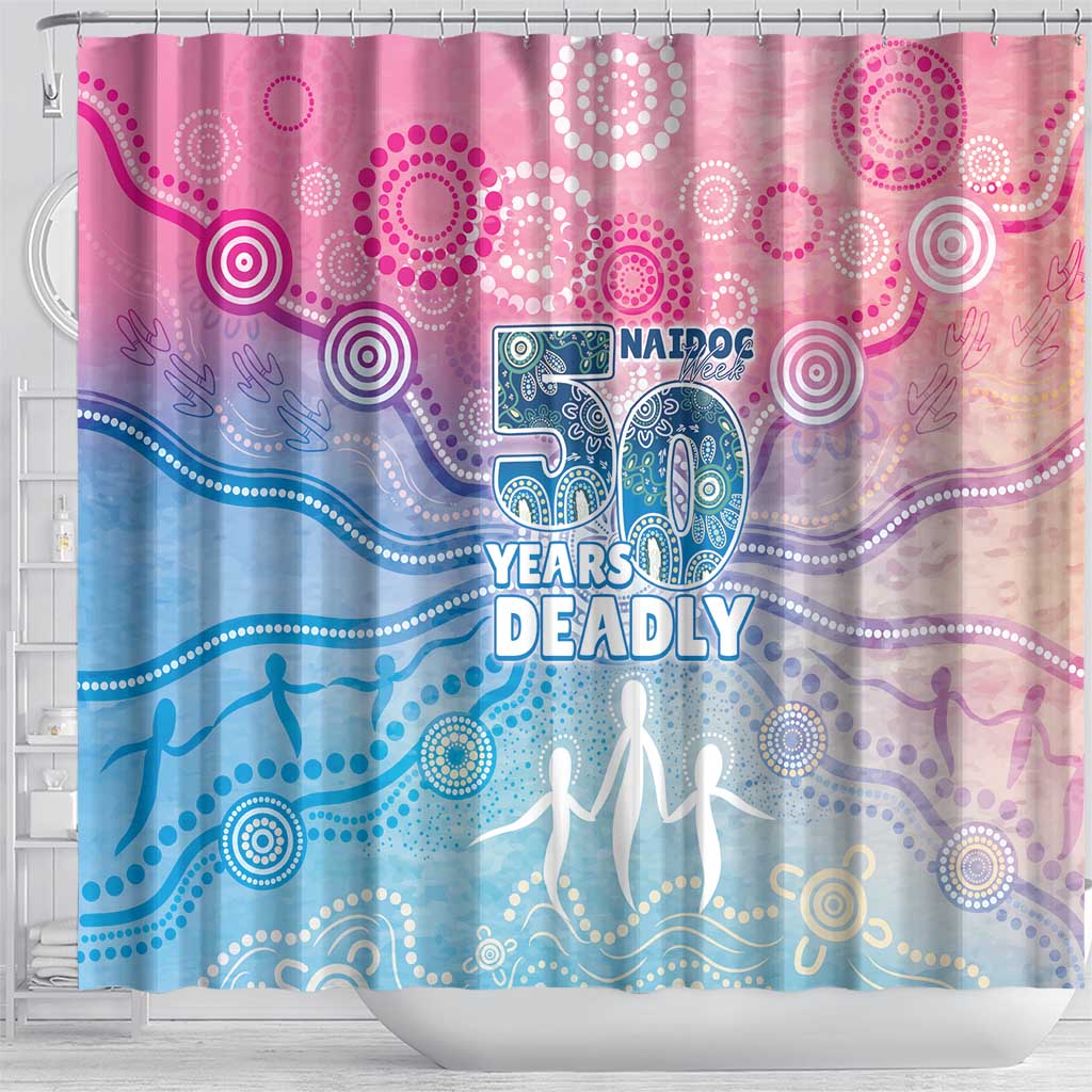 Australia NAIDOC Week 2026 50 Years Deadly Shower Curtain Celestial Glows