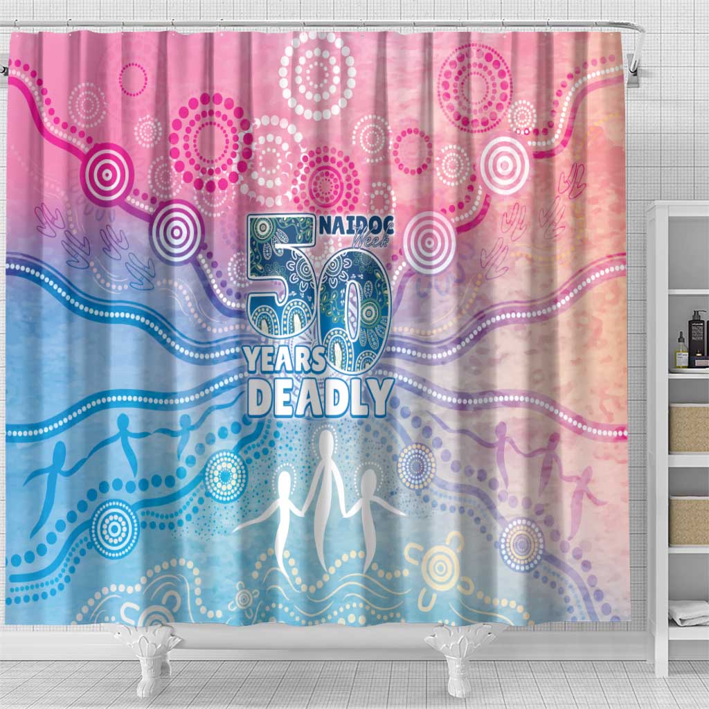 Australia NAIDOC Week 2026 50 Years Deadly Shower Curtain Celestial Glows