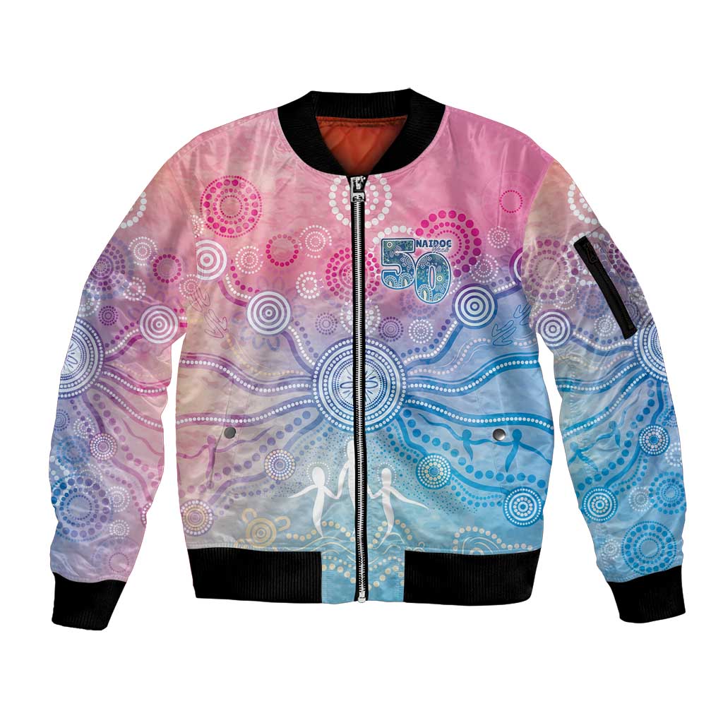 Australia NAIDOC Week 2026 50 Years Deadly Sleeve Zip Bomber Jacket Celestial Glows