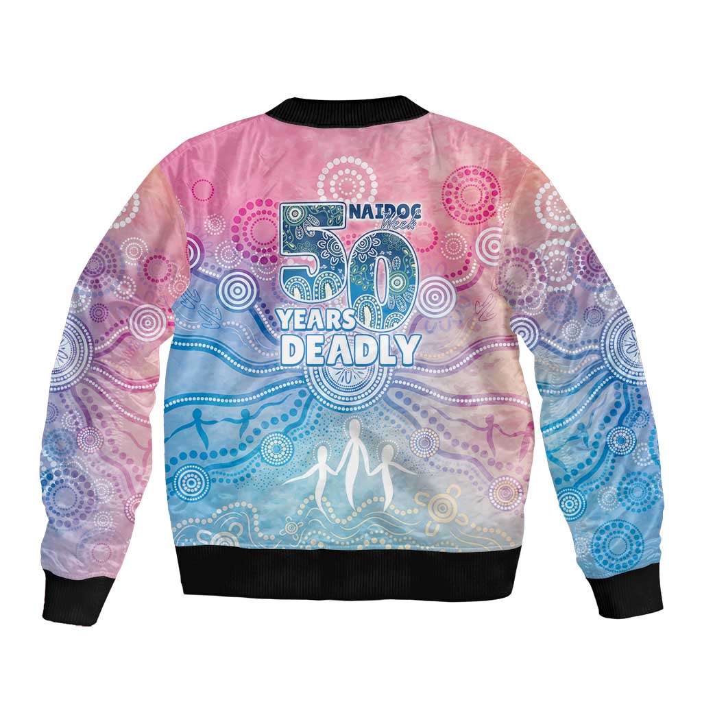 Australia NAIDOC Week 2026 50 Years Deadly Sleeve Zip Bomber Jacket Celestial Glows