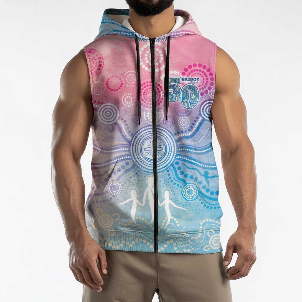 Australia NAIDOC Week 2026 50 Years Deadly Sleeveless Zip Hoodie Celestial Glows