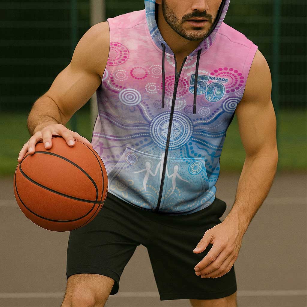 Australia NAIDOC Week 2026 50 Years Deadly Sleeveless Zip Hoodie Celestial Glows