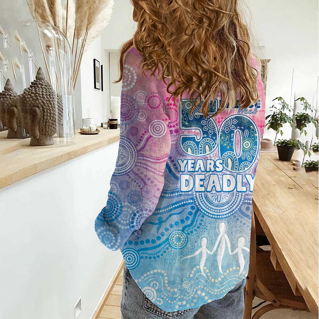 Australia NAIDOC Week 2026 50 Years Deadly Women Casual Shirt Celestial Glows