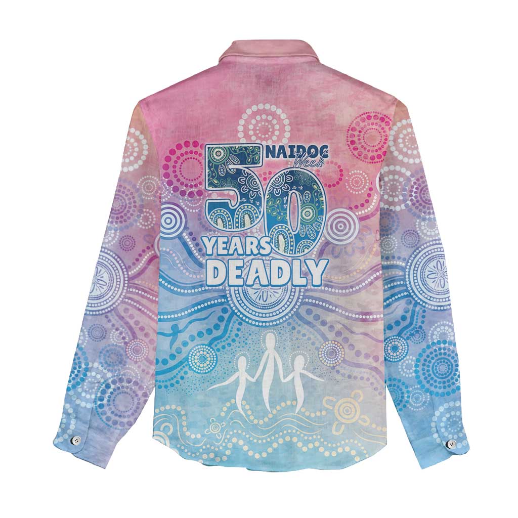 Australia NAIDOC Week 2026 50 Years Deadly Women Casual Shirt Celestial Glows