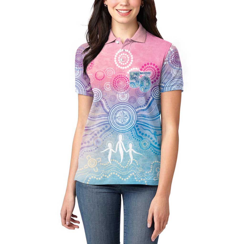 Australia NAIDOC Week 2026 50 Years Deadly Women Polo Shirt Celestial Glows
