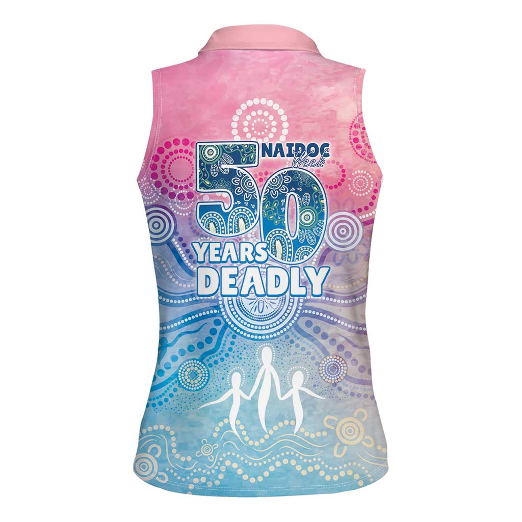 Australia NAIDOC Week 2026 50 Years Deadly Women Sleeveless Polo Shirt Celestial Glows