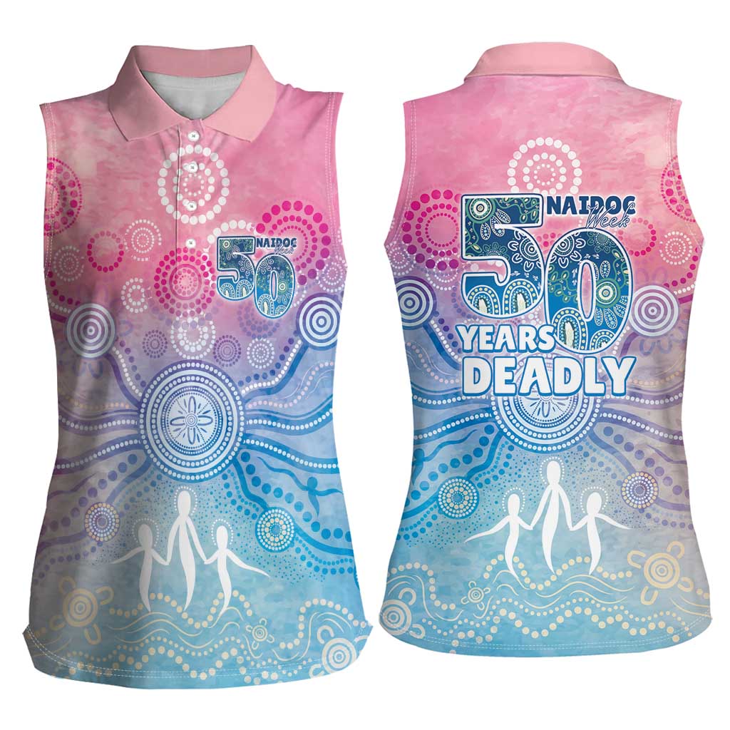 Australia NAIDOC Week 2026 50 Years Deadly Women Sleeveless Polo Shirt Celestial Glows