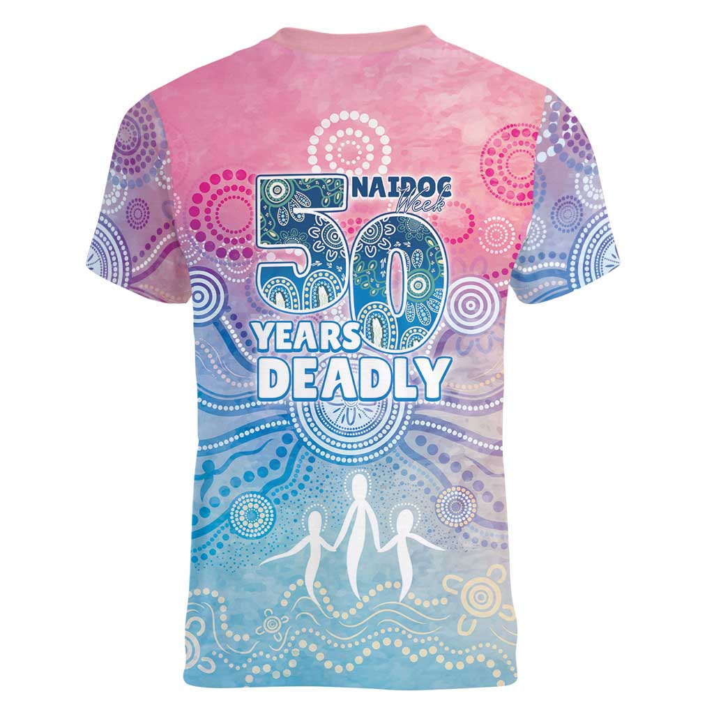 Australia NAIDOC Week 2026 50 Years Deadly Women V-Neck T-Shirt Celestial Glows