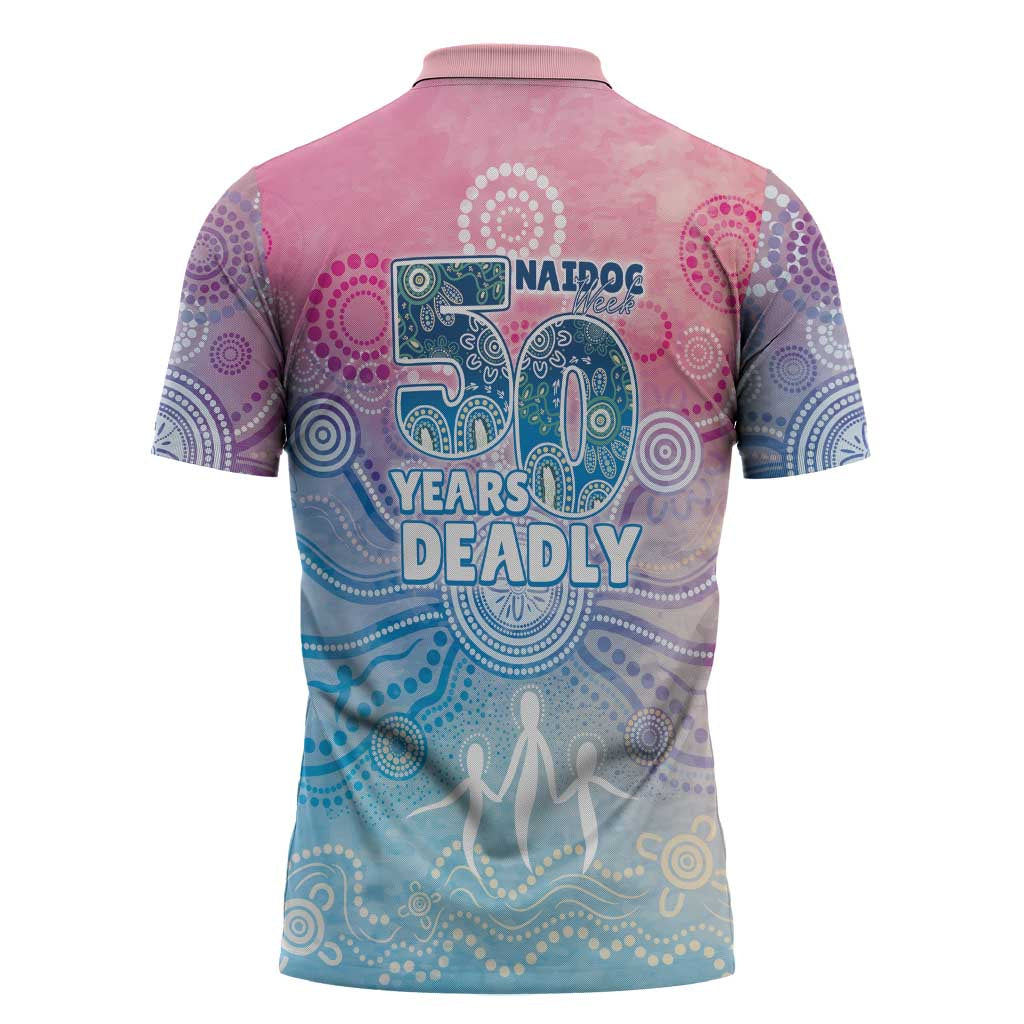 Australia NAIDOC Week 2026 50 Years Deadly Zipper Polo Shirt Celestial Glows