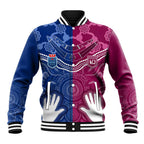 Personalised QLD Maroons Mix NSW Blues Indigenous Baseball Jacket Rugby State of Origin LT7