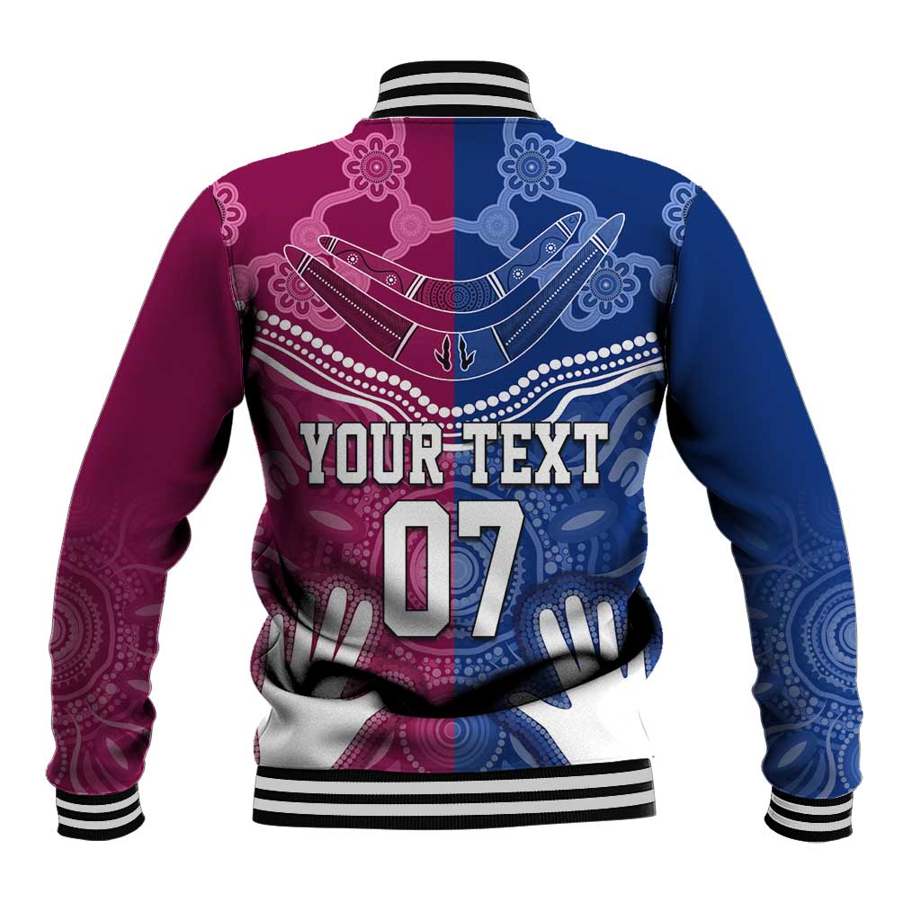 Personalised QLD Maroons Mix NSW Blues Indigenous Baseball Jacket Rugby State of Origin LT7