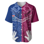 Personalised QLD Maroons Mix NSW Blues Indigenous Baseball Jersey Rugby State of Origin LT7