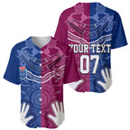 Personalised QLD Maroons Mix NSW Blues Indigenous Baseball Jersey Rugby State of Origin LT7