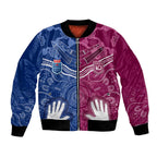 Personalised QLD Maroons Mix NSW Blues Indigenous Bomber Jacket Rugby State of Origin LT7