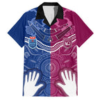 Personalised QLD Maroons Mix NSW Blues Indigenous Hawaiian Shirt Rugby State of Origin LT7