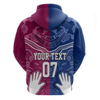 Personalised QLD Maroons Mix NSW Blues Indigenous Hoodie Rugby State of Origin LT7