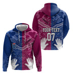 Personalised QLD Maroons Mix NSW Blues Indigenous Hoodie Rugby State of Origin LT7
