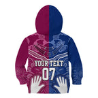 Personalised QLD Maroons Mix NSW Blues Indigenous Kid Hoodie Rugby State of Origin LT7