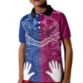 Personalised QLD Maroons Mix NSW Blues Indigenous Kid Polo Shirt Rugby State of Origin LT7