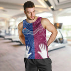 Personalised QLD Maroons Mix NSW Blues Indigenous Men Tank Top Rugby State of Origin LT7