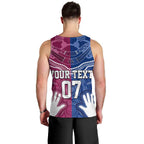 Personalised QLD Maroons Mix NSW Blues Indigenous Men Tank Top Rugby State of Origin LT7