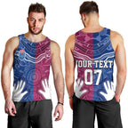 Personalised QLD Maroons Mix NSW Blues Indigenous Men Tank Top Rugby State of Origin LT7