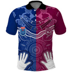 Personalised QLD Maroons Mix NSW Blues Indigenous Polo Shirt Rugby State of Origin LT7